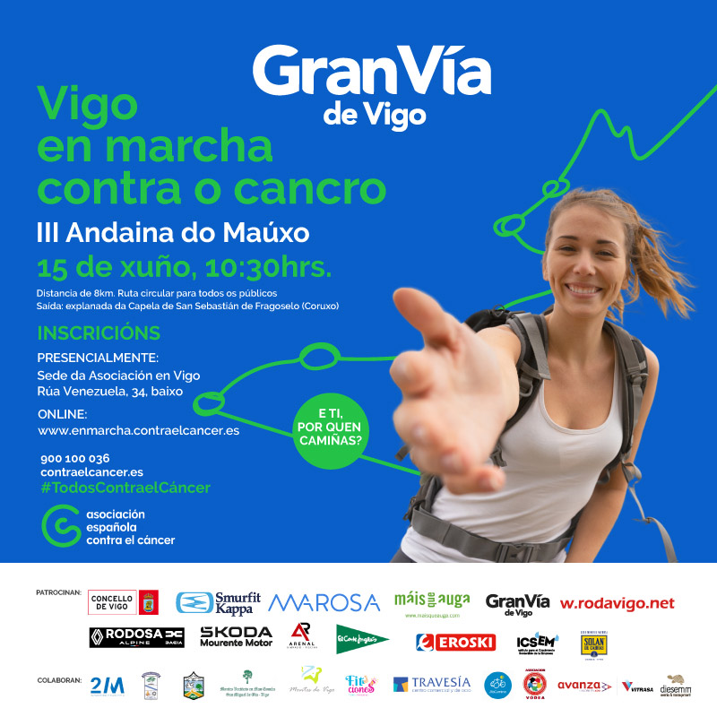 ¡Pisa fuerte con Gran Vía de Vigo en la III Andaina do Maúxo Contra o Cancro!